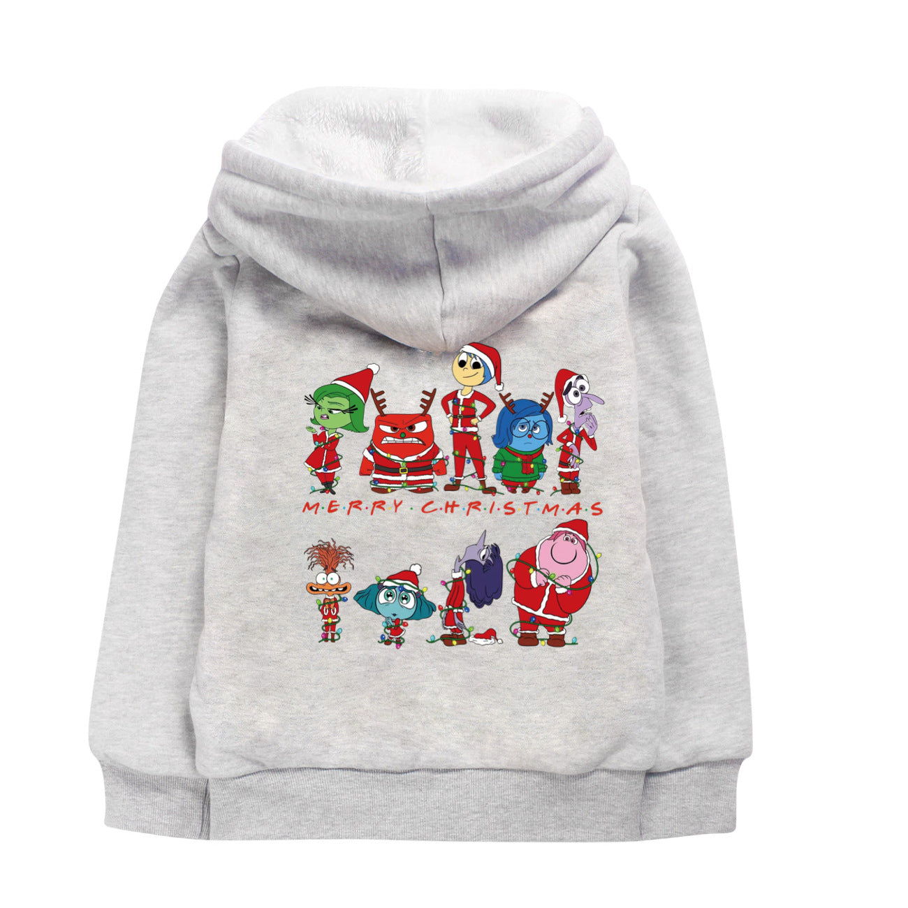 Inside Out 2 Sherpa Lined Hoodie Fleece Sweatshirt Full Zip Hooded Jacket for Kids