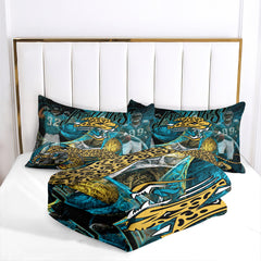 Jacksonville Rugby Football Jaguars Comforter Pillowcases 3PC Sets Blanket All Season Reversible Quilted Duvet