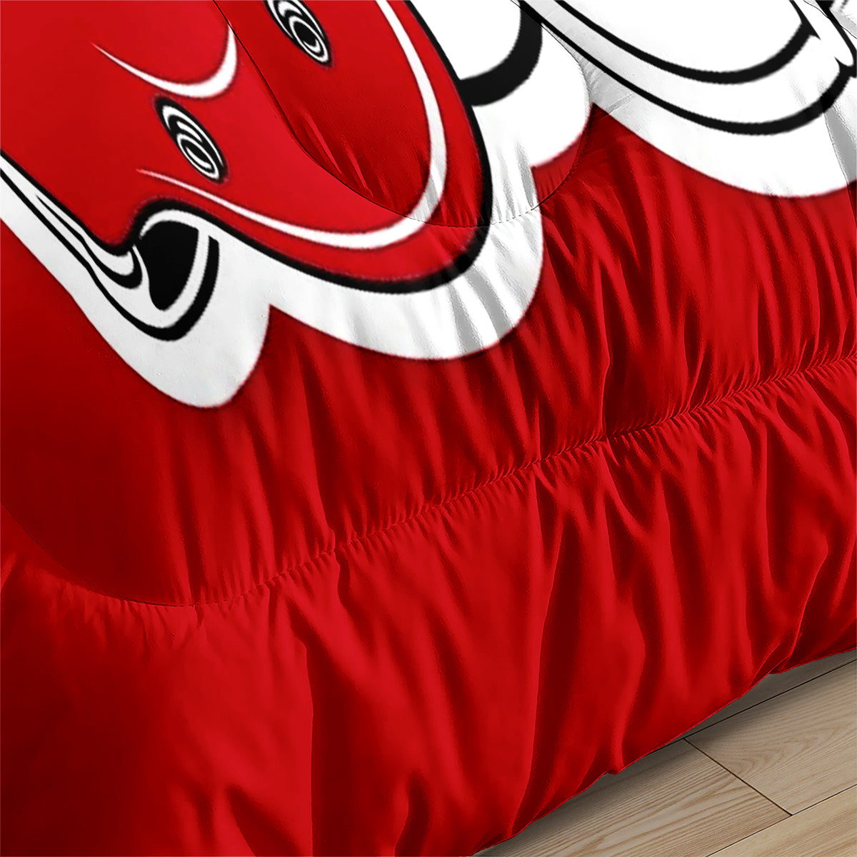 Kansas City Rugby Football Chiefs Comforter Pillowcases 3PC Sets Blanket All Season Reversible Quilted Duvet