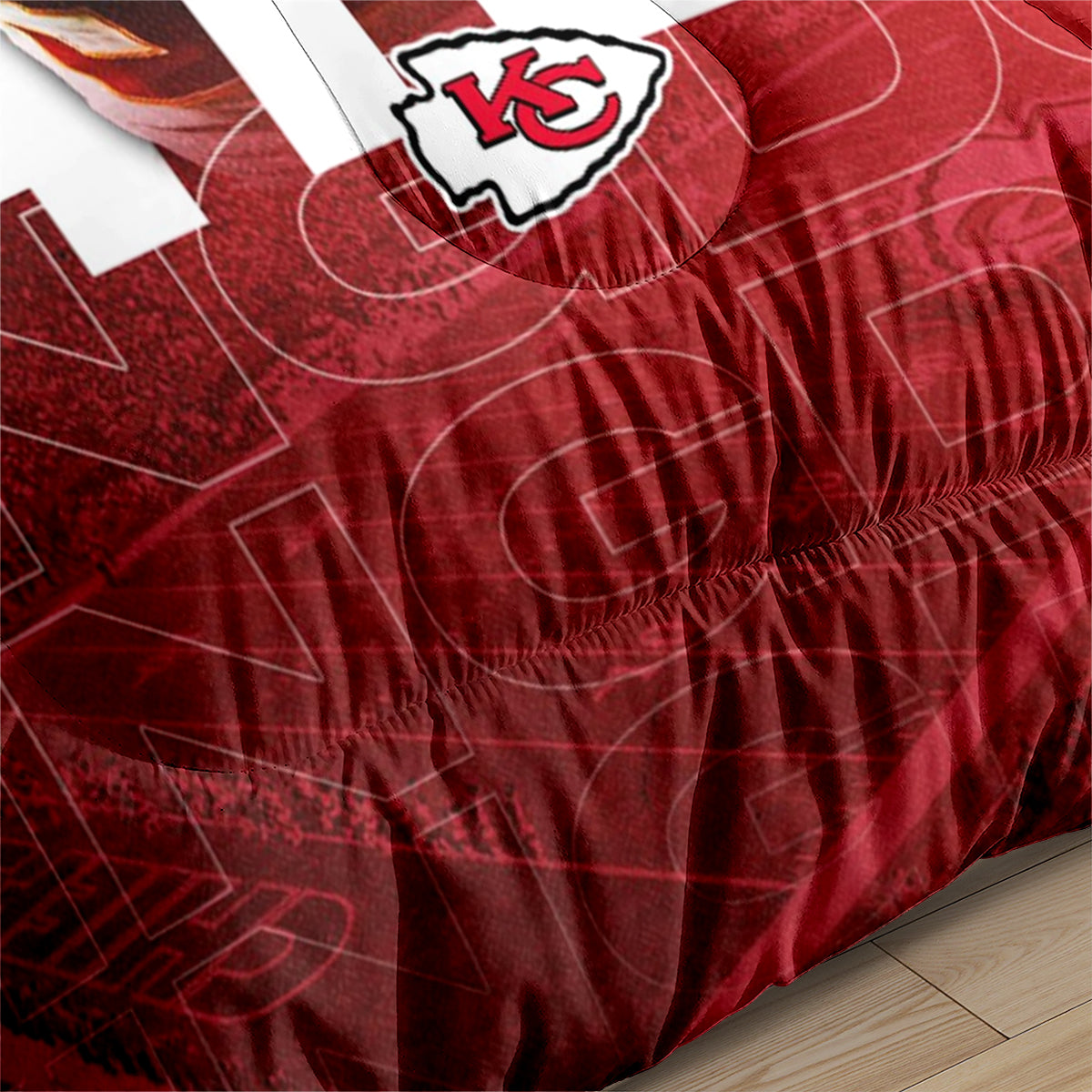 Kansas City Rugby Football Chiefs Comforter Pillowcases 3PC Sets Blanket All Season Reversible Quilted Duvet