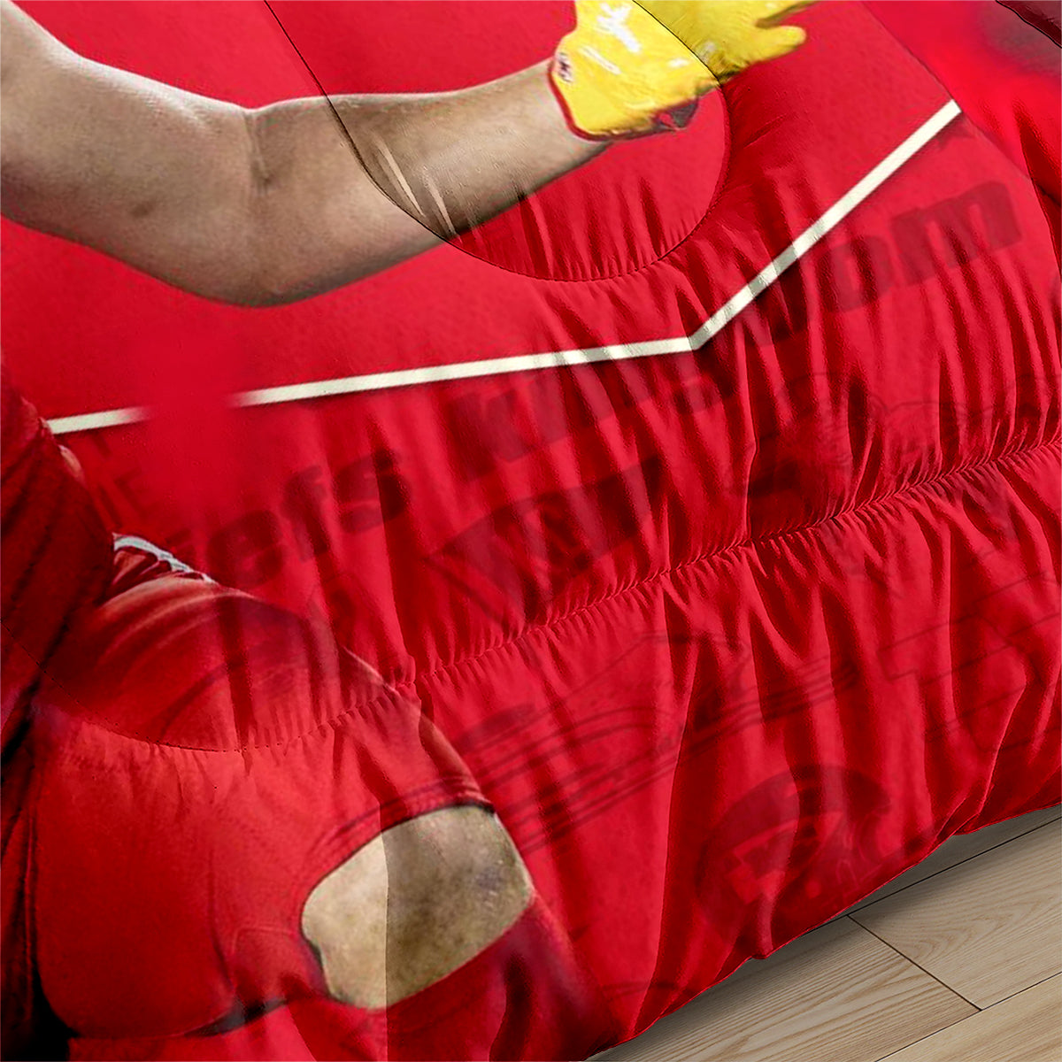 Kansas City Rugby Football Chiefs Comforter Pillowcases 3PC Sets Blanket All Season Reversible Quilted Duvet