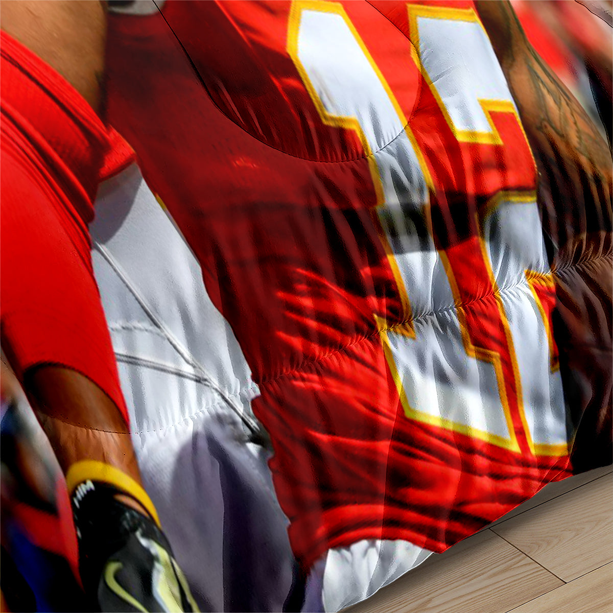 Kansas City Rugby Football Chiefs Comforter Pillowcases 3PC Sets Blanket All Season Reversible Quilted Duvet