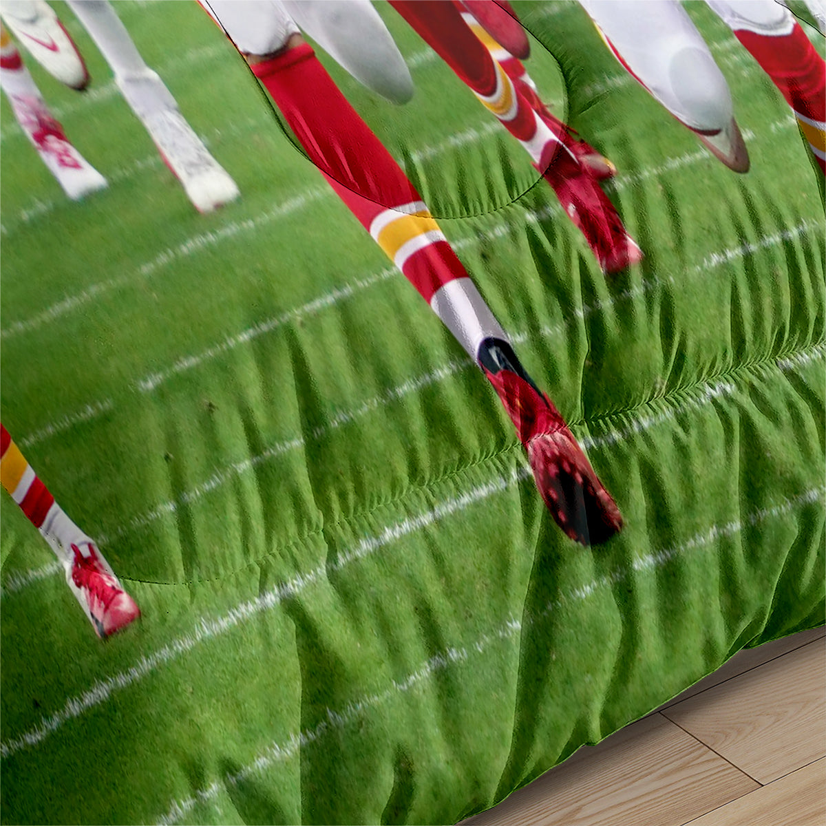 Kansas City Rugby Football Chiefs Comforter Pillowcases 3PC Sets Blanket All Season Reversible Quilted Duvet