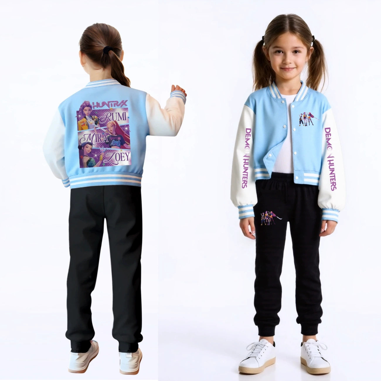 Kpop Demon Hunter Baseball Jacket Boys Casual Coat Spring Autumn Outerwear for Kids Girls Boys