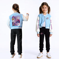 Kpop Demon Hunter Baseball Jacket Boys Casual Coat Spring Autumn Outerwear for Kids Girls Boys