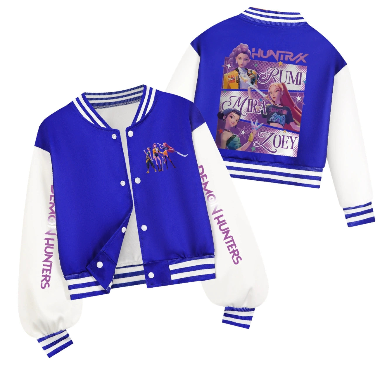 Kpop Demon Hunter Baseball Jacket Boys Casual Coat Spring Autumn Outerwear for Kids Girls Boys