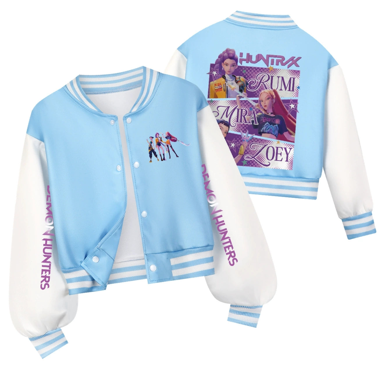 Kpop Demon Hunter Baseball Jacket Boys Casual Coat Spring Autumn Outerwear for Kids Girls Boys