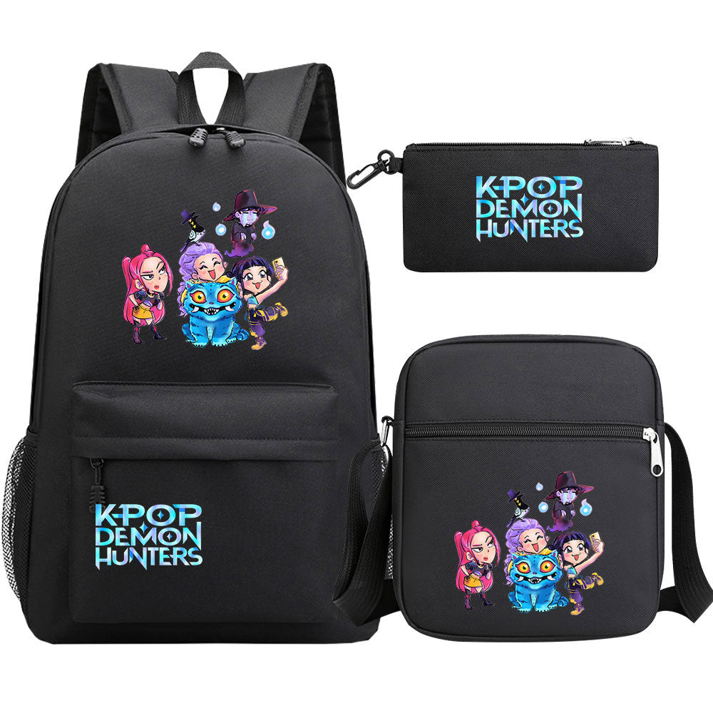 Kpop Demon Hunter Schoolbag Backpack Shoulder Bag Pencil Case set for Kids Students