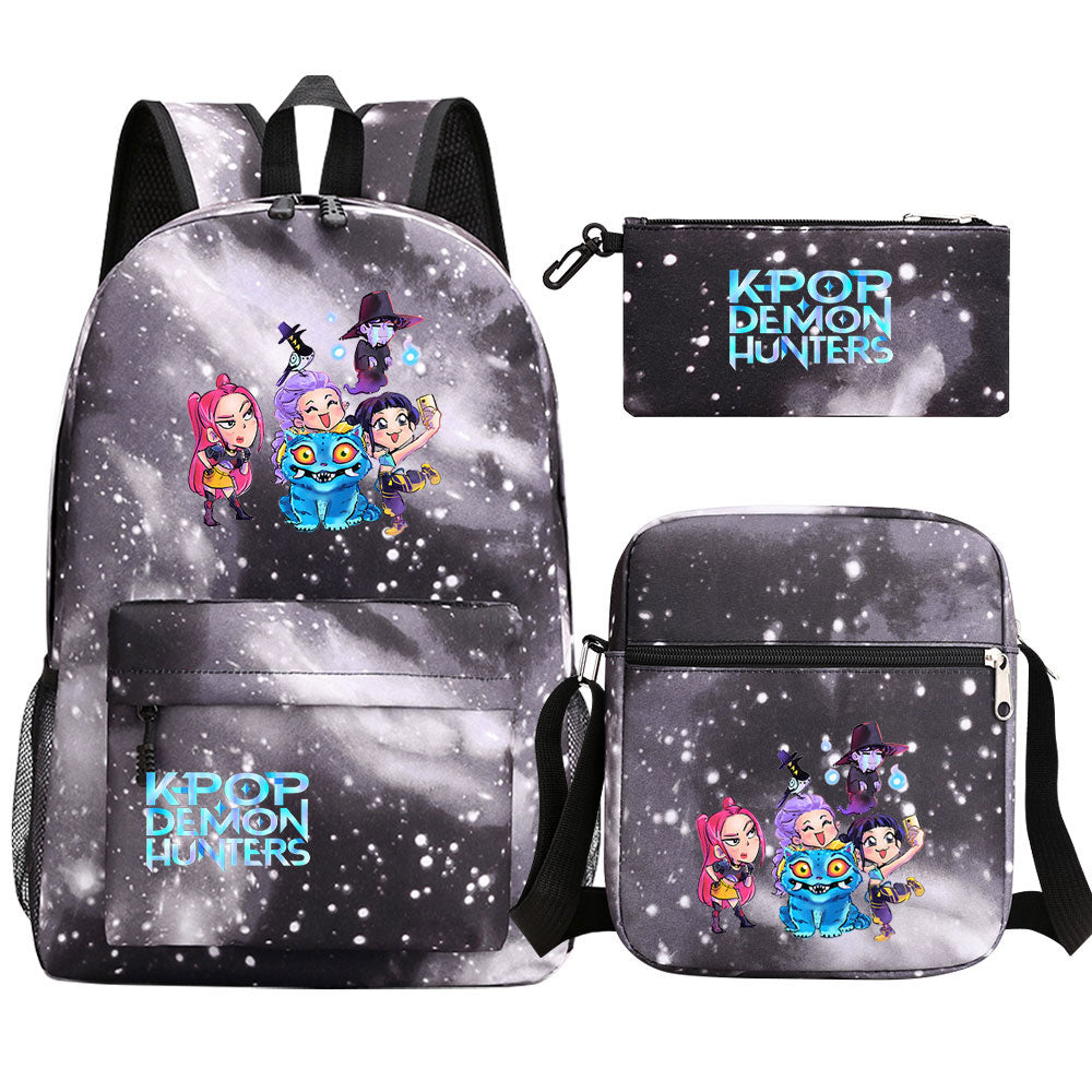 Kpop Demon Hunter Schoolbag Backpack Shoulder Bag Pencil Case set for Kids Students