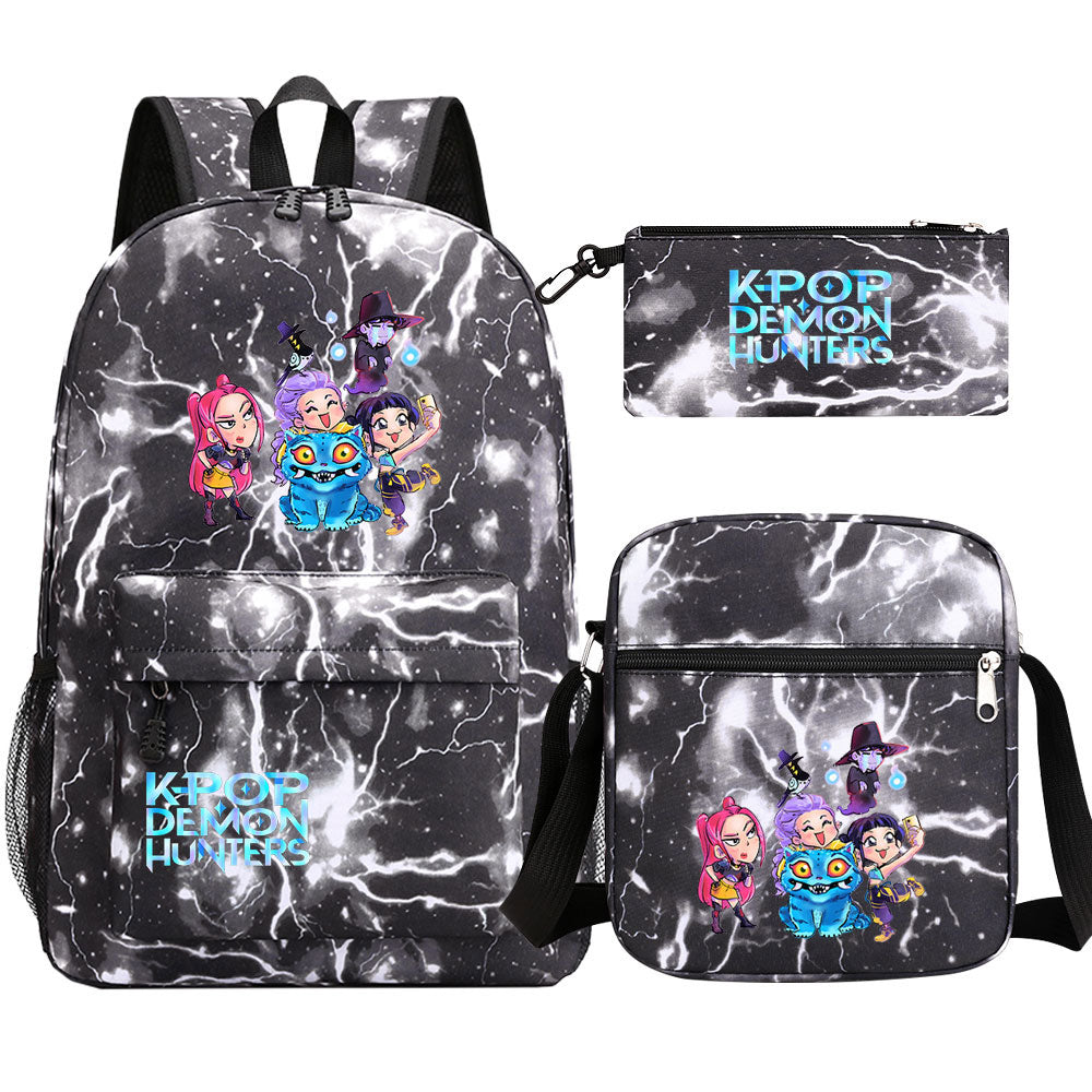 Kpop Demon Hunter Schoolbag Backpack Shoulder Bag Pencil Case set for Kids Students