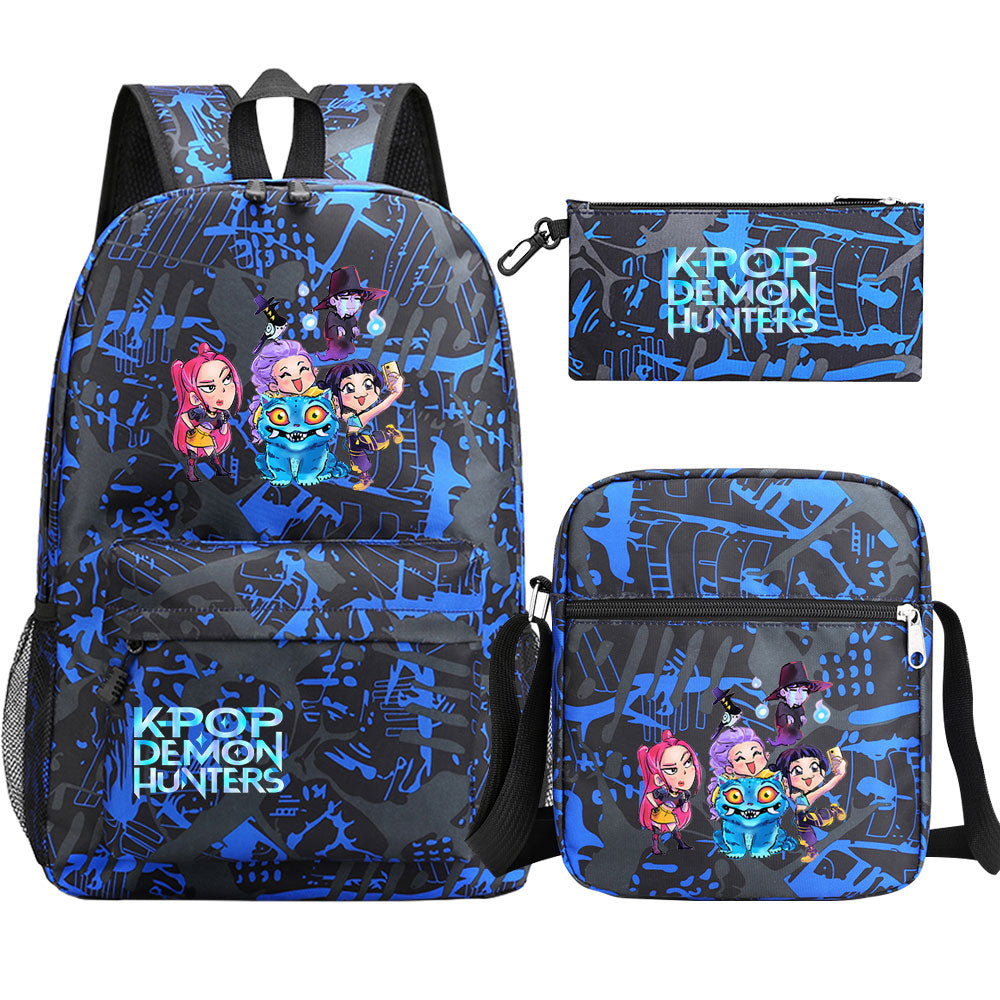 Kpop Demon Hunter Schoolbag Backpack Shoulder Bag Pencil Case set for Kids Students