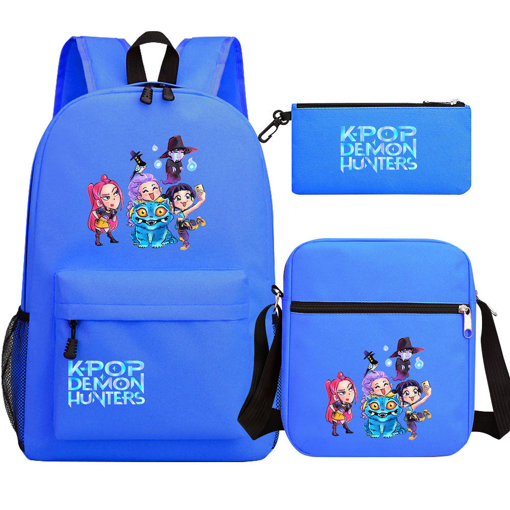 Kpop Demon Hunter Schoolbag Backpack Shoulder Bag Pencil Case set for Kids Students