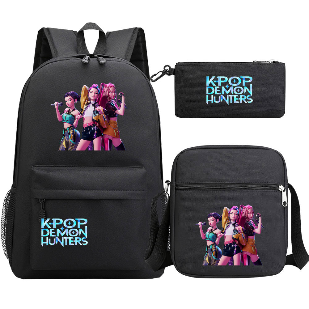 Kpop Demon Hunter Schoolbag Backpack Shoulder Bag Pencil Case set for Kids Students