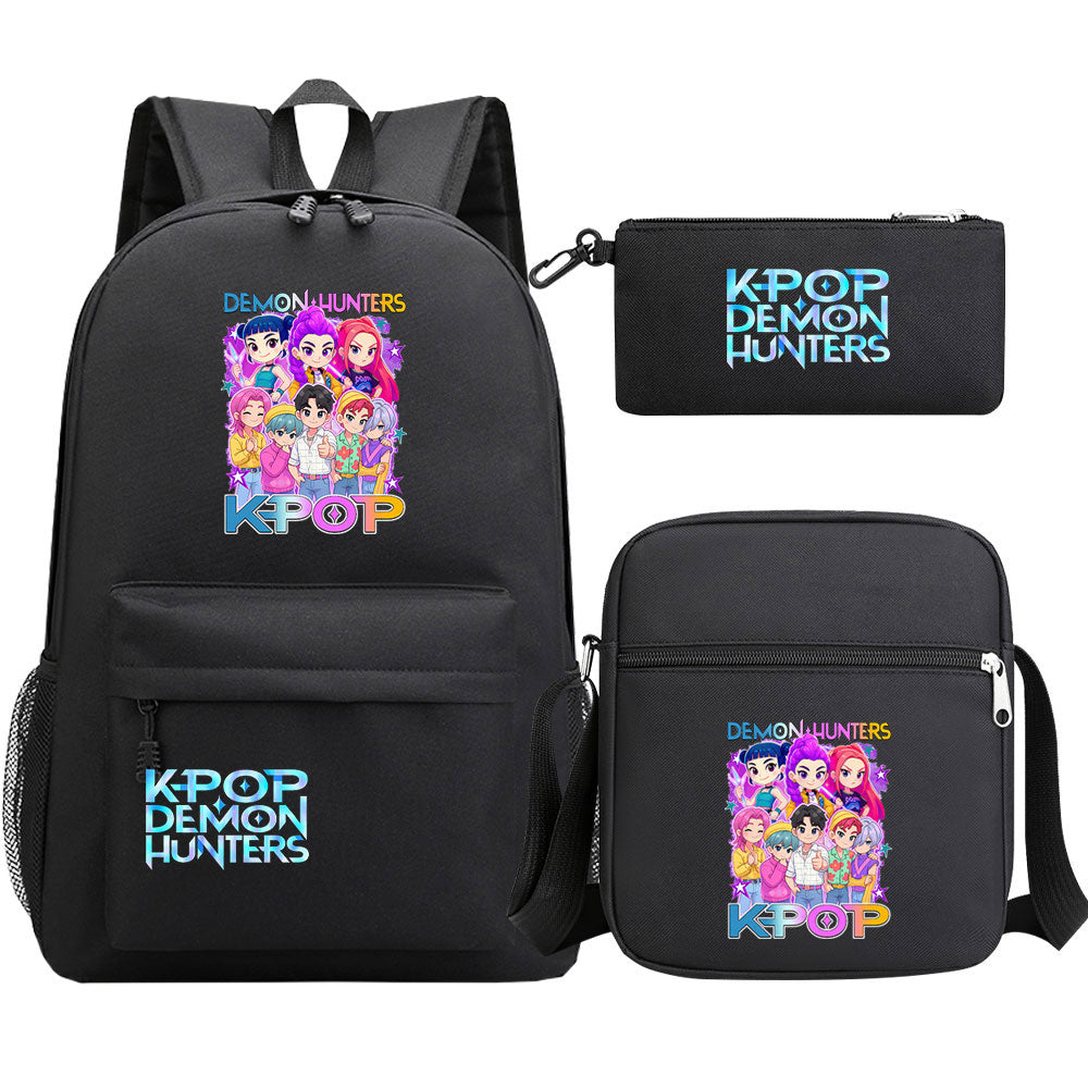 Kpop Demon Hunter Schoolbag Backpack Shoulder Bag Pencil Case set for Kids Students