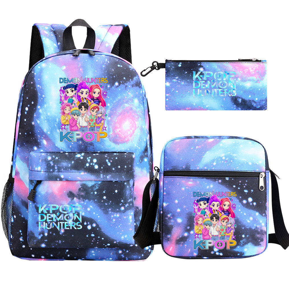 Kpop Demon Hunter Schoolbag Backpack Shoulder Bag Pencil Case set for Kids Students