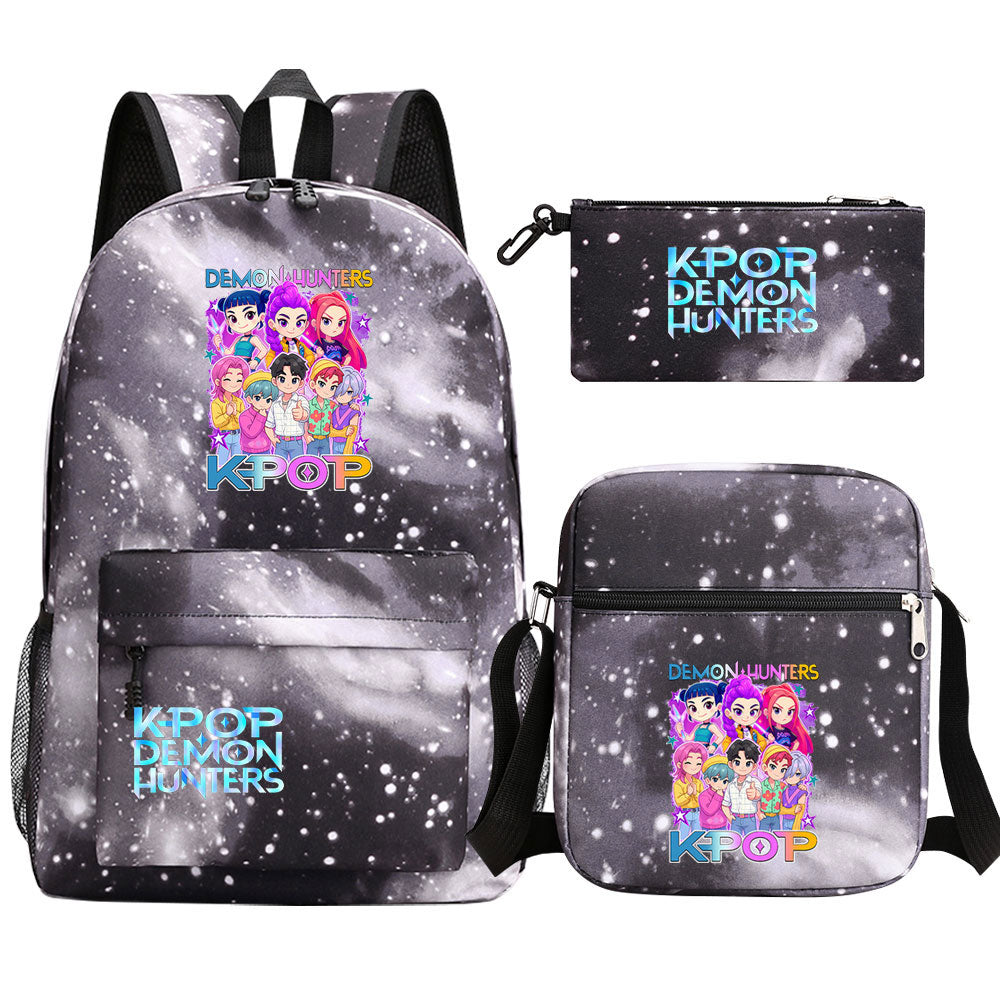 Kpop Demon Hunter Schoolbag Backpack Shoulder Bag Pencil Case set for Kids Students