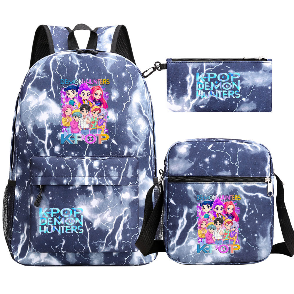 Kpop Demon Hunter Schoolbag Backpack Shoulder Bag Pencil Case set for Kids Students