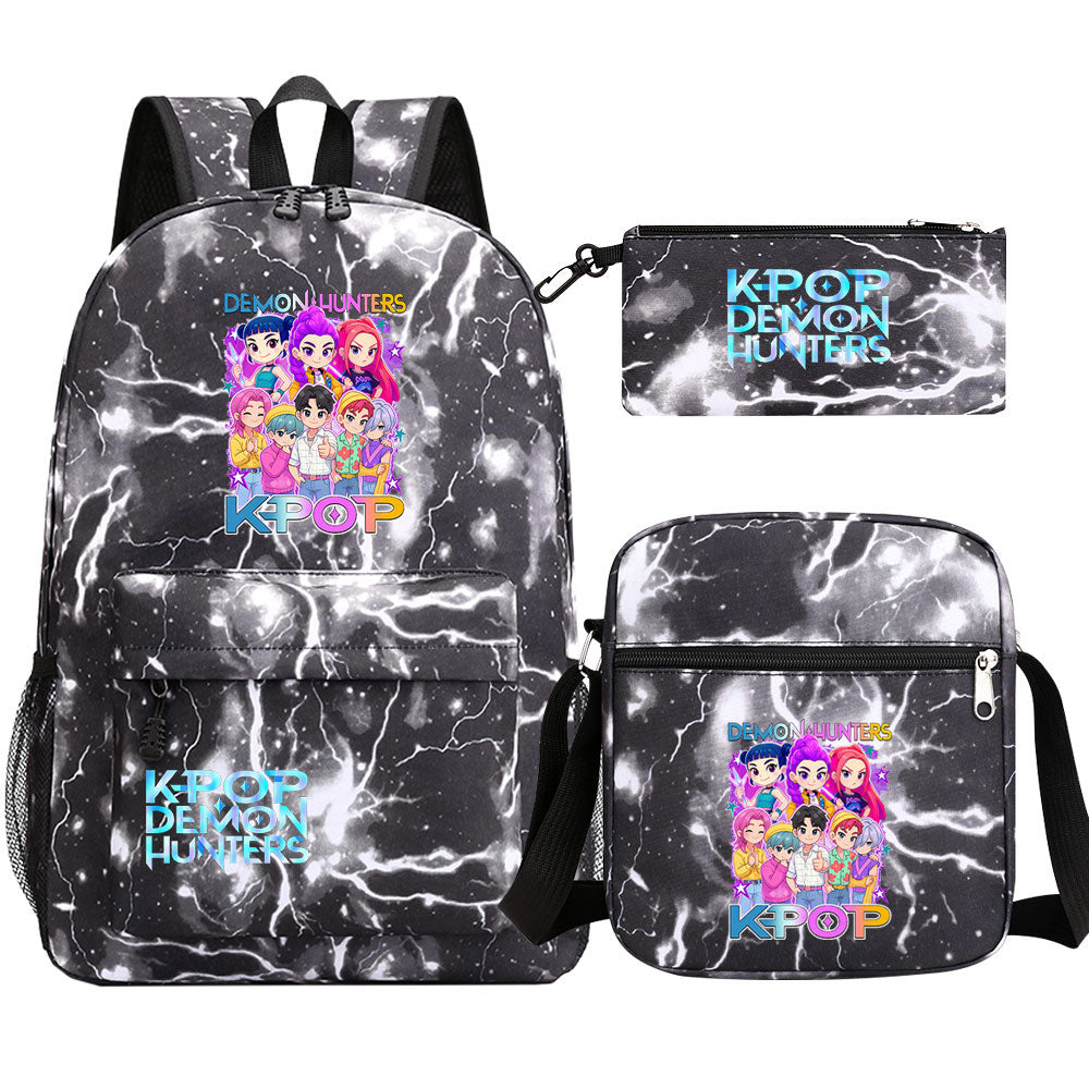 Kpop Demon Hunter Schoolbag Backpack Shoulder Bag Pencil Case set for Kids Students