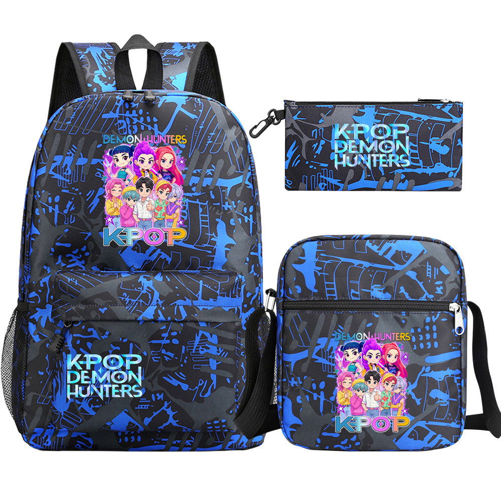 Kpop Demon Hunter Schoolbag Backpack Shoulder Bag Pencil Case set for Kids Students