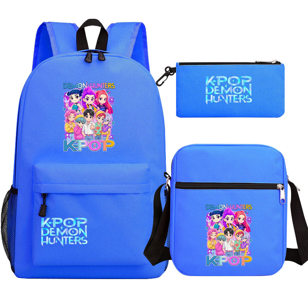 Kpop Demon Hunter Schoolbag Backpack Shoulder Bag Pencil Case set for Kids Students
