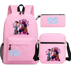 Kpop Demon Hunter Schoolbag Backpack Shoulder Bag Pencil Case set for Kids Students