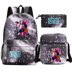 Kpop Demon Hunter Schoolbag Backpack Shoulder Bag Pencil Case set for Kids Students