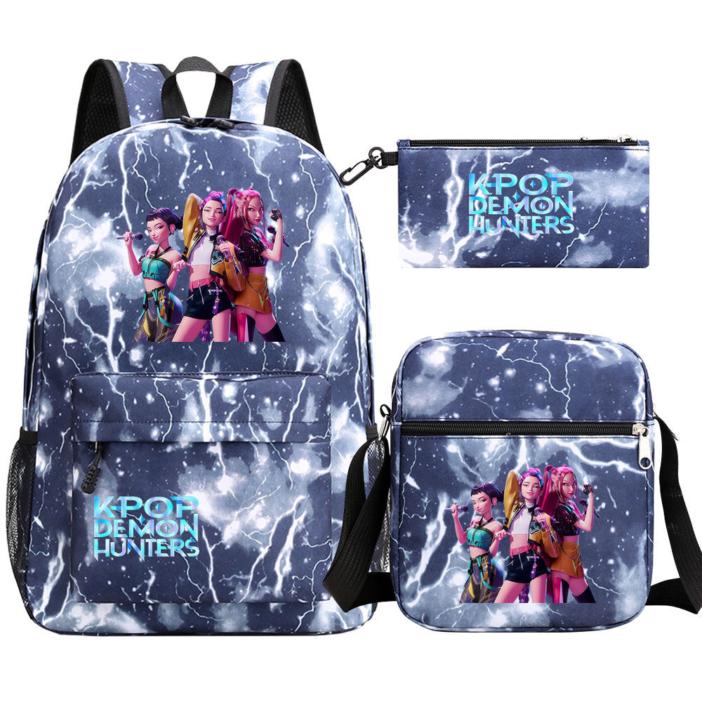 Kpop Demon Hunter Schoolbag Backpack Shoulder Bag Pencil Case set for Kids Students