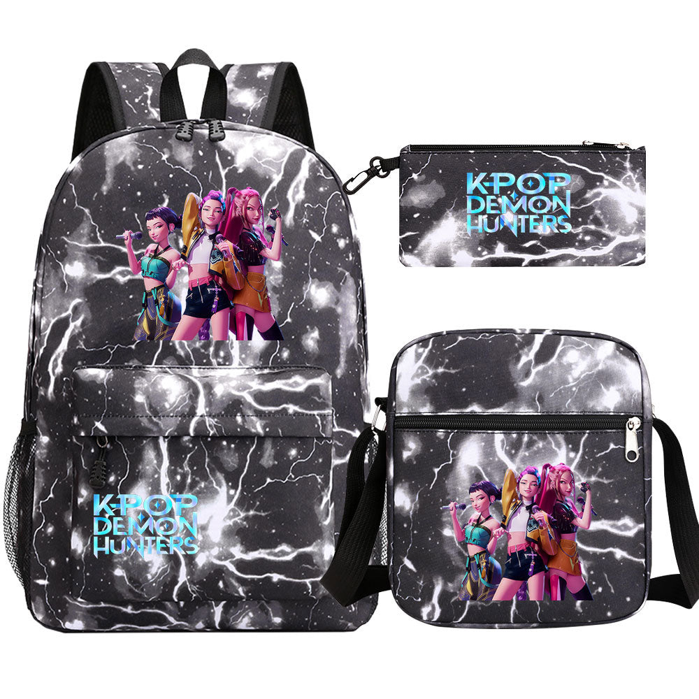 Kpop Demon Hunter Schoolbag Backpack Shoulder Bag Pencil Case set for Kids Students