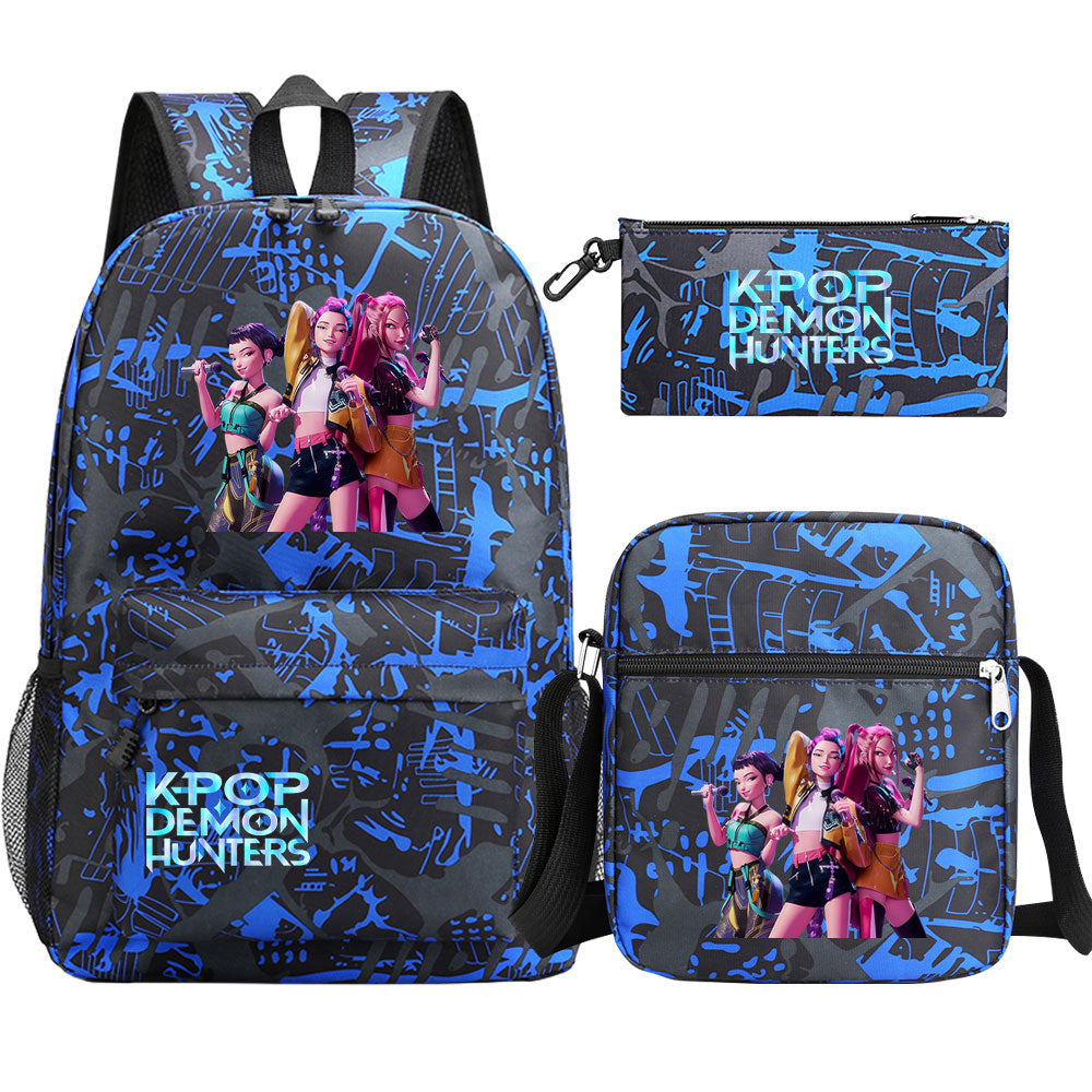 Kpop Demon Hunter Schoolbag Backpack Shoulder Bag Pencil Case set for Kids Students