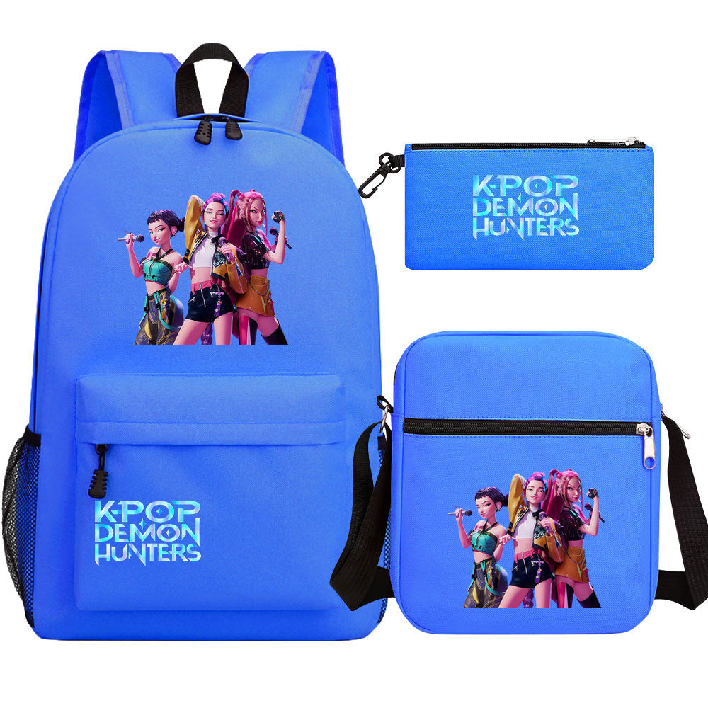 Kpop Demon Hunter Schoolbag Backpack Shoulder Bag Pencil Case set for Kids Students