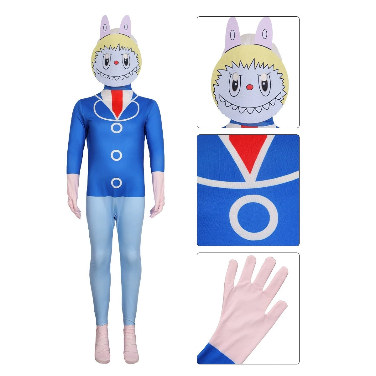La Bubu Cosplay Costume with Mask Boys Girls Bodysuit Halloween Fancy Jumpsuits