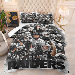 Las Vegas Rugby Football Raiders Comforter Pillowcases 3PC Sets Blanket All Season Reversible Quilted Duvet