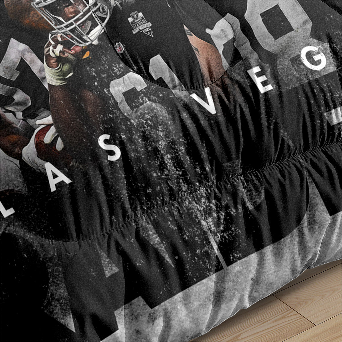 Las Vegas Rugby Football Raiders Comforter Pillowcases 3PC Sets Blanket All Season Reversible Quilted Duvet