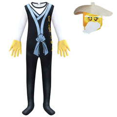 Lego Ninjago Master Wu Cosplay Costume for Boys Girls Bodysuit Halloween Fancy Jumpsuits