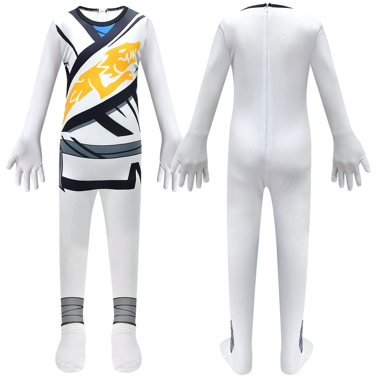 Lego Ninjago White Ninja Cosplay Costume for Boys Girls Bodysuit Halloween Fancy Jumpsuits