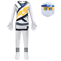 Lego Ninjago White Ninja Cosplay Costume for Boys Girls Bodysuit Halloween Fancy Jumpsuits