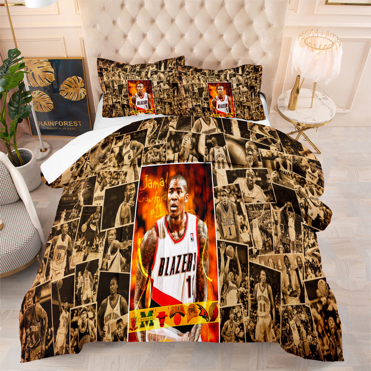 Los Angeles Basketball Clippers Comforter Pillowcases 3PC Sets All Season Reversible Quilted Duvet