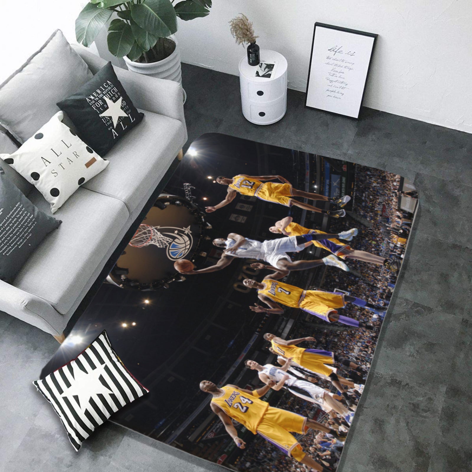 Los Angeles Basketball Lakers Rugs Bedroom Living Room Bathroom Carpet Mat Rug