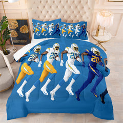 Los Angeles Rugby Chargers Comforter Pillowcases 3PC Sets Blanket All Season Reversible Quilted Duvet