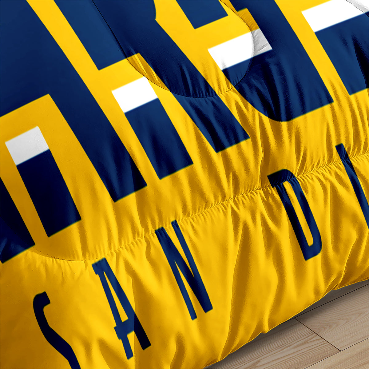 Los Angeles Rugby Chargers Comforter Pillowcases 3PC Sets Blanket All Season Reversible Quilted Duvet