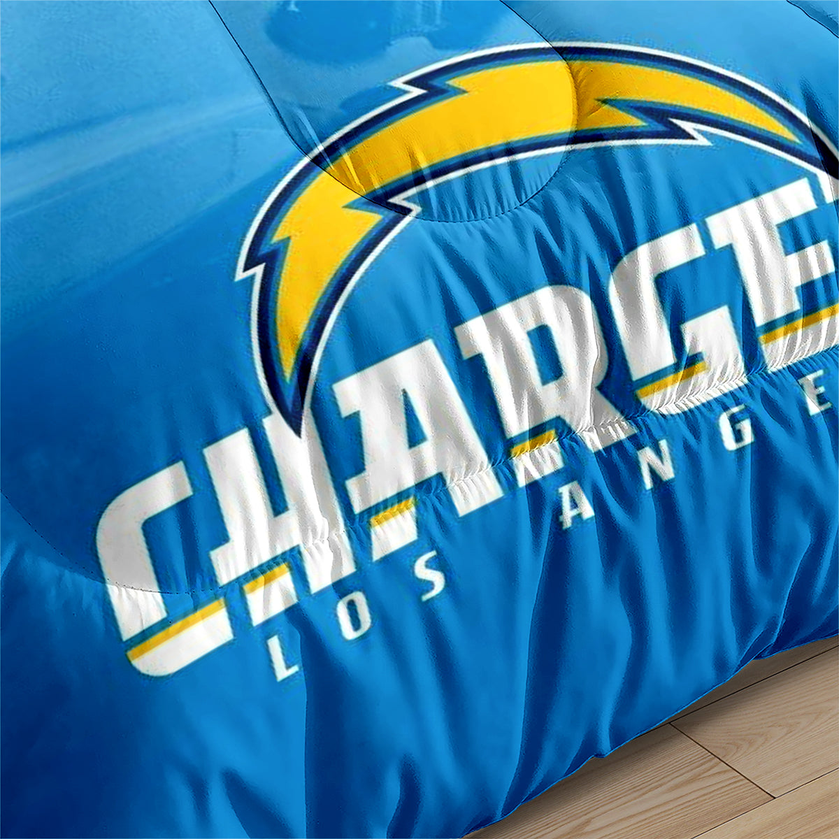 Los Angeles Rugby Chargers Comforter Pillowcases 3PC Sets Blanket All Season Reversible Quilted Duvet
