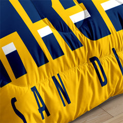 Los Angeles Rugby Chargers Comforter Pillowcases 3PC Sets Blanket All Season Reversible Quilted Duvet
