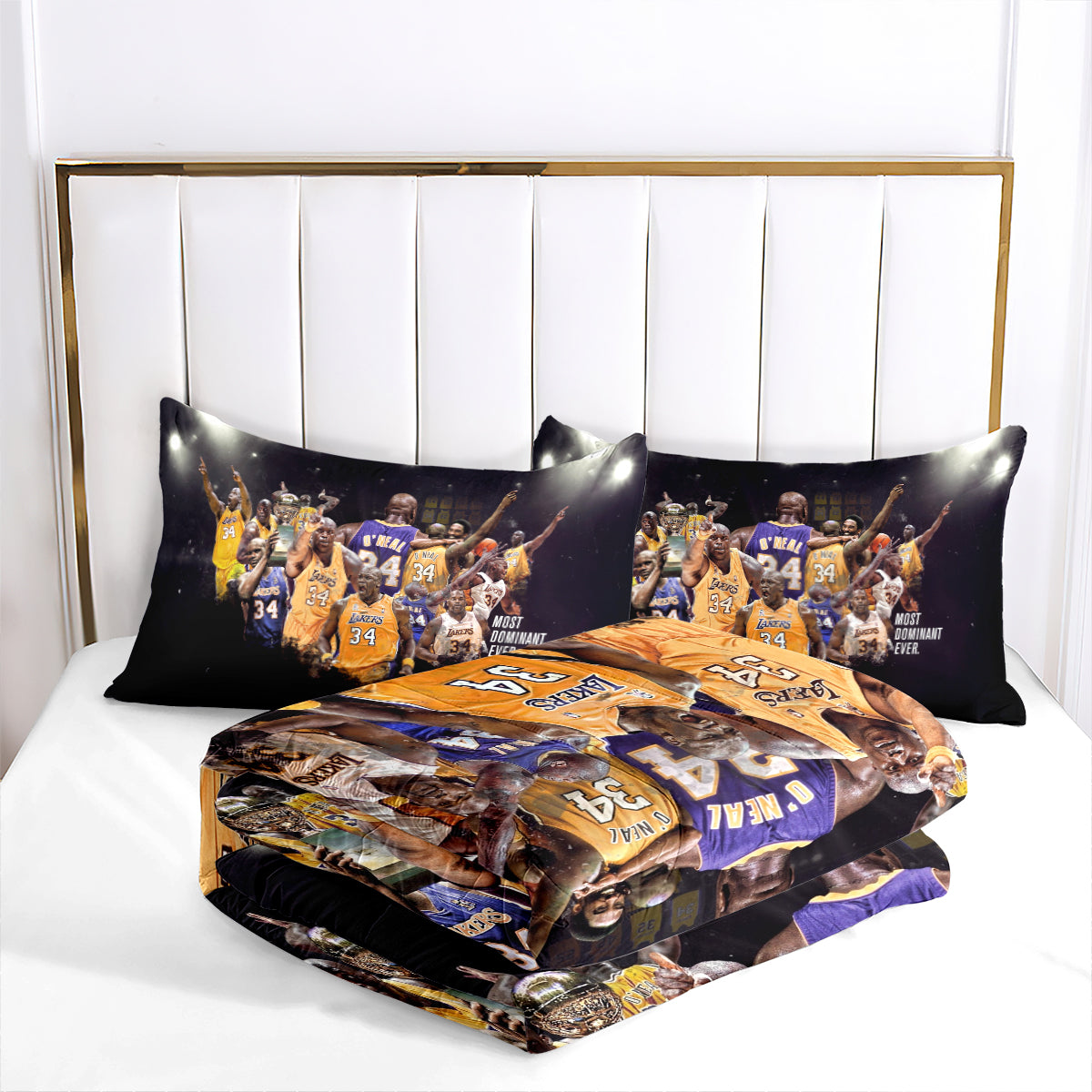 Los Angeles Basketball Lakers Comforter Pillowcases 3PC Sets All Season Reversible Quilted Duvet