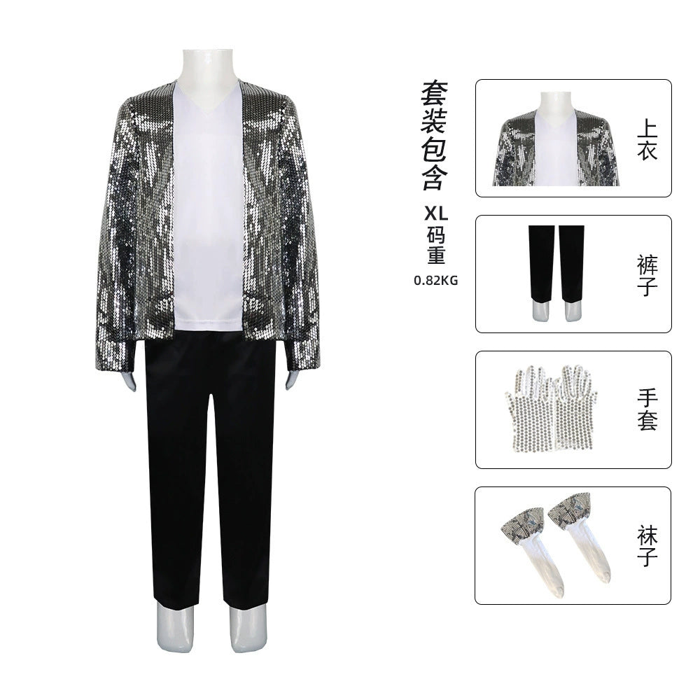 Michael Jackson MJ Cosplay Stage Outfit Costume Full Set for Boys and Girls