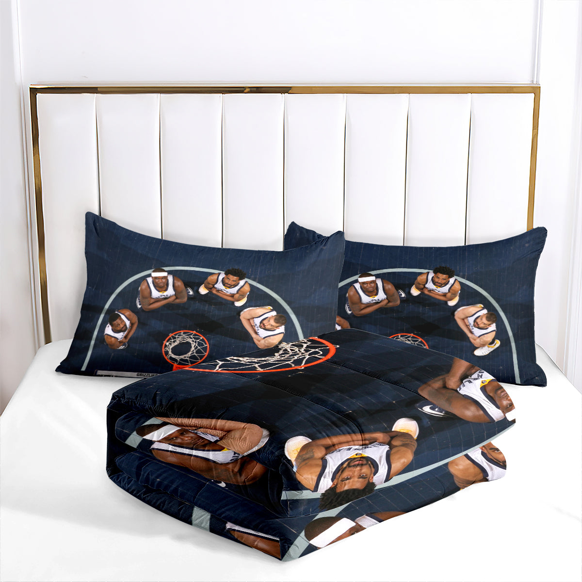 Memphis Basketball Grizzlies Comforter Pillowcases 3PC Sets All Season Reversible Quilted Duvet