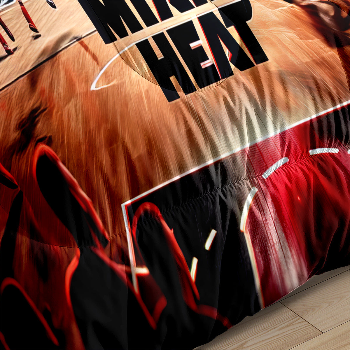 Miami Basketball Heat Comforter Pillowcases 3PC Sets Blanket All Season Reversible Quilted Duvet