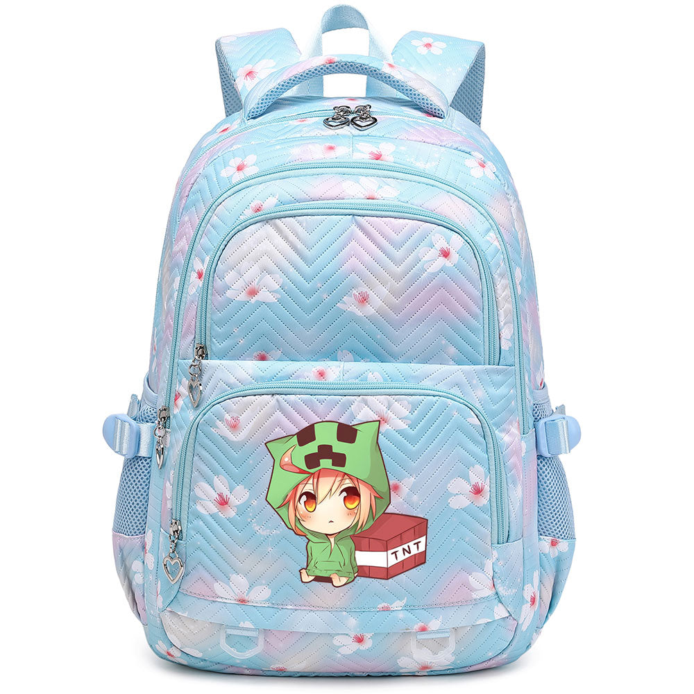 Minecraft Creeper Proof Backpack Notebook Travel Bags Casual School Bag For School Students