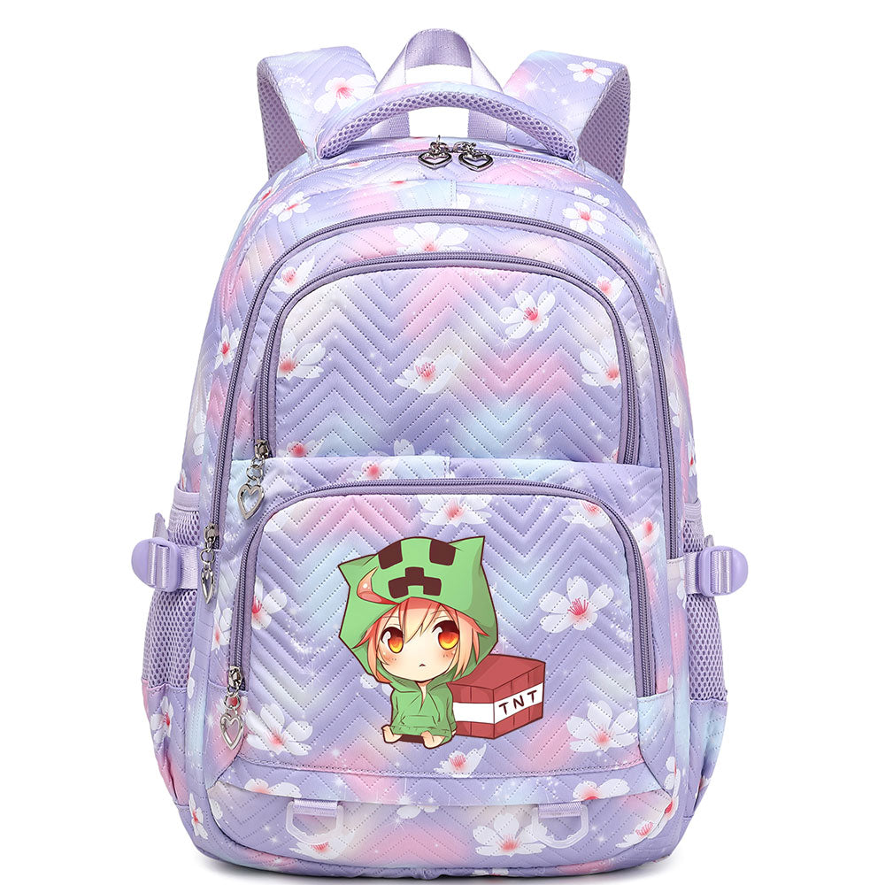 Minecraft Creeper Proof Backpack Notebook Travel Bags Casual School Bag For School Students