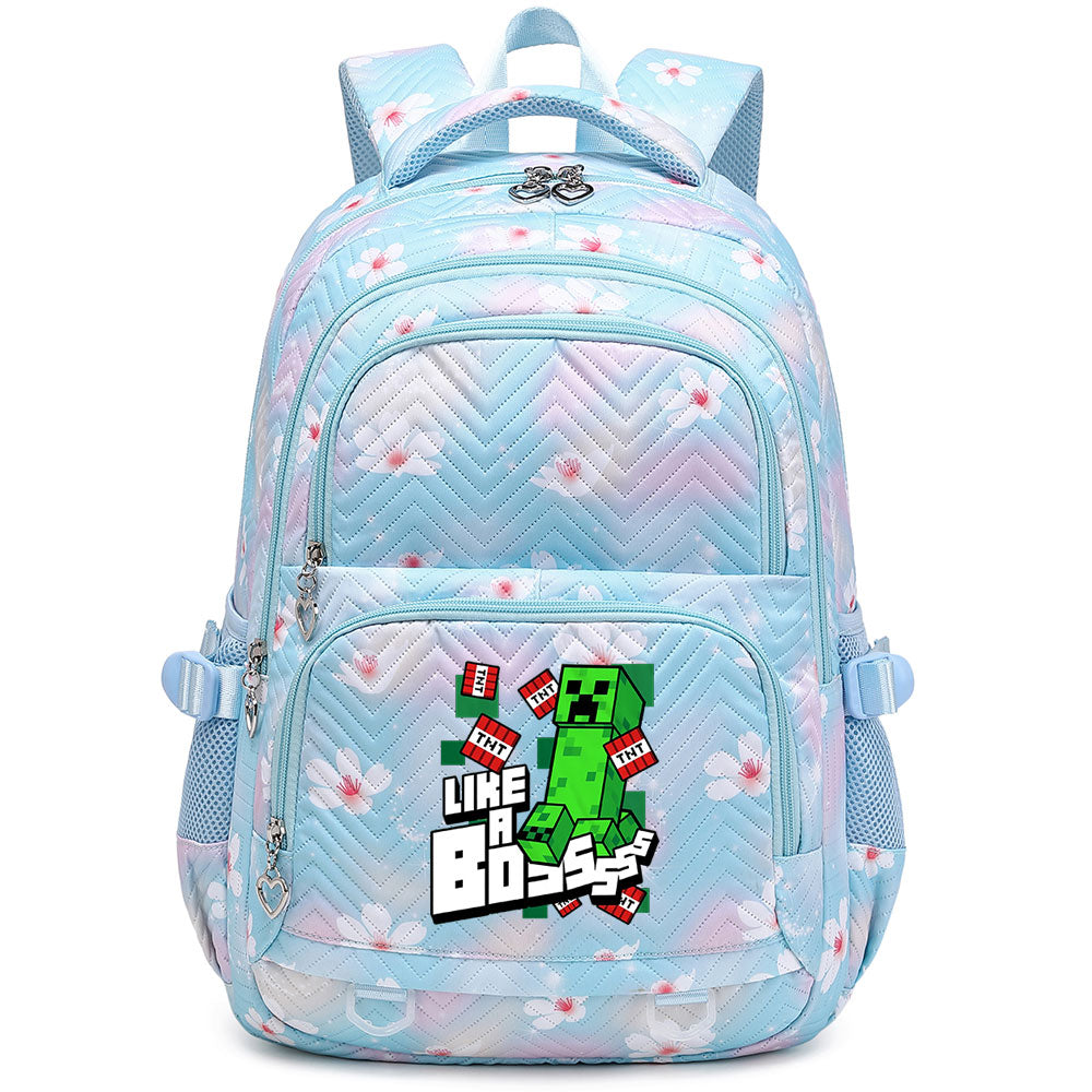 Minecraft Creeper Proof Backpack Notebook Travel Bags Casual School Bag For School Students