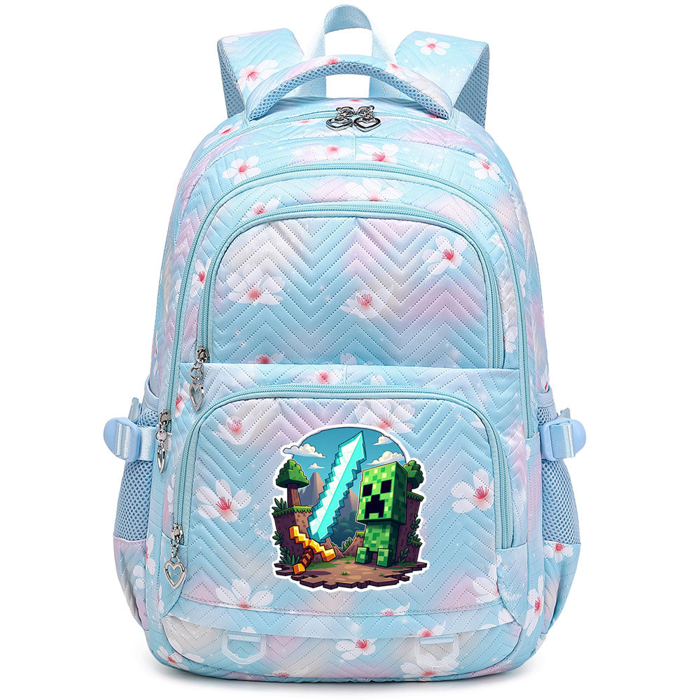 Minecraft Creeper Proof Backpack Notebook Travel Bags Casual School Bag For School Students